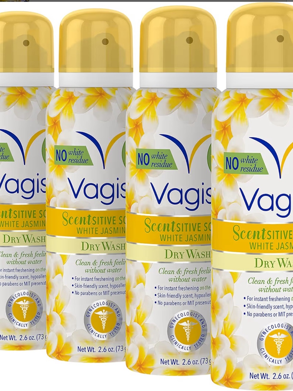 Bundle Vagisil Scentsitive Scents Feminine Dry Deodorant Spray. White Jasmine,